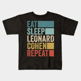 Funny Eat Sleep Leonard Repeat Retro Vintage Kids T-Shirt